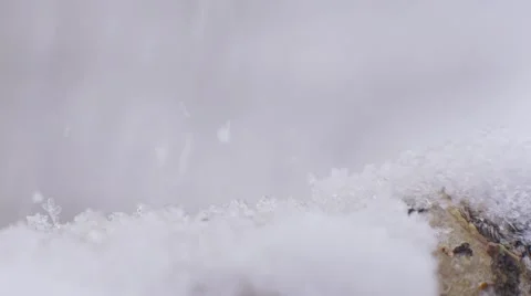 Macro Snowfall. Stock Footage 58842478