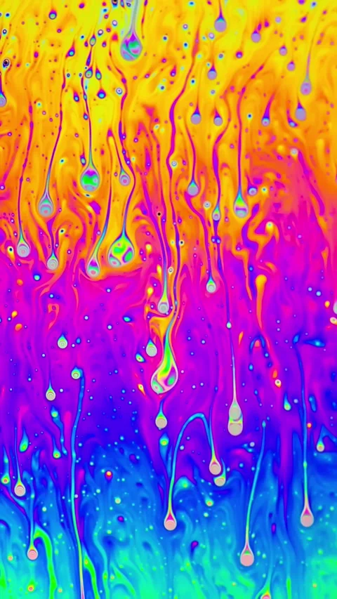 Macro Soap Bubble Colorful Psychedelic. Vertical Video. Vídeo Stock 295235091