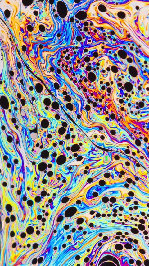 Macro Soap Bubble Colorful Psychedelic. Vertical Video. Stock Footage 337249489