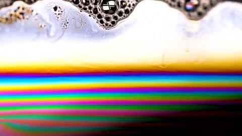 Macro soap bubble creates a colorful and psychedelic background. Rainbow colors Stock-Footage 150565411