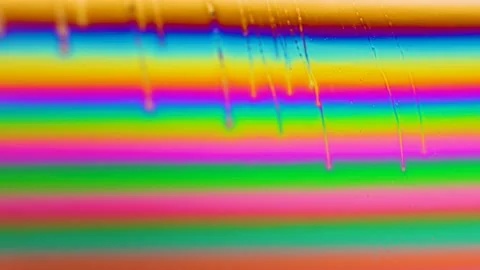 Macro soap bubble creates a colorful and psychedelic background. Rainbow colors Video stock 150565593