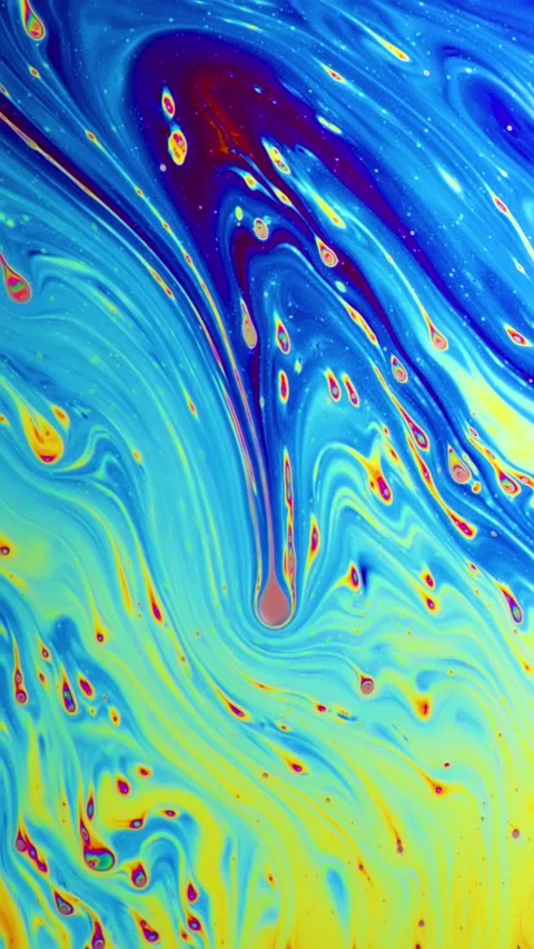 Macro soap bubble creates a colorful and psychedelic background Stock-Footage 297776920