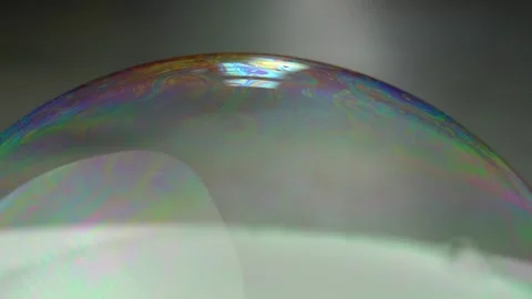 Macro soap bubble, moving rainbow surface (slow motion) Stock Footage 246111959