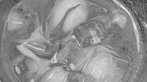 Macro soda with ice and bubbles. Stock Footage 304404855