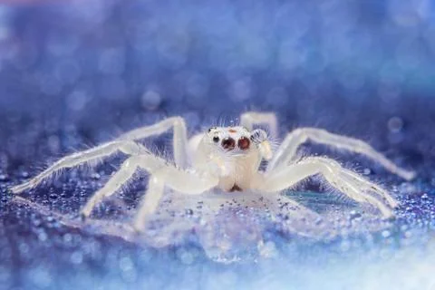 Macro spider white Stock Photos