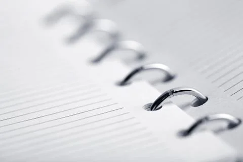 Macro of spiral notebook Stock Photos