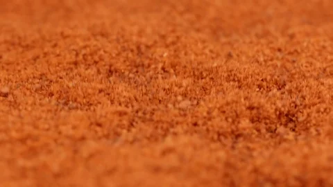 MACRO: Splash of red pepper powder - Slow motion Video stock 91040038