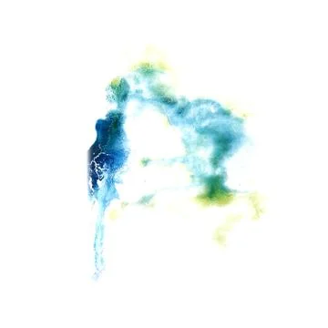 Macro spot blotch blue, yellow texture isolated on white texture Stockillustratie