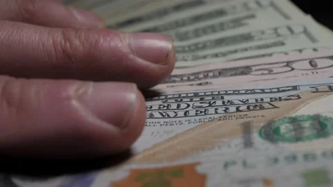 Macro Spreading Money Out Dollar Bills 스톡 동영상 237030657