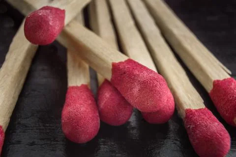 Macro of a stack of matches Stock Photos