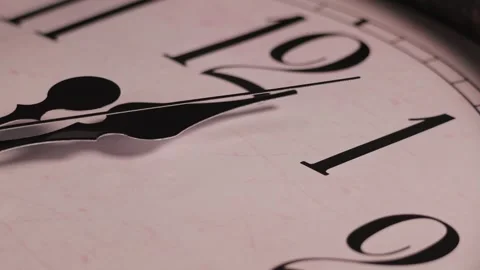 Macro Static Shot of Clock Face Approaching Midnight Vídeo Stock 336090810