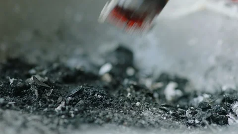 Macro of Stewing of goby cigarette stub, close up, prores4444, RAW, Arri Alexa Stock Footage 118302015