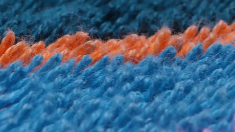 Macro structure of blue and orange towels Stock Footage 127855431
