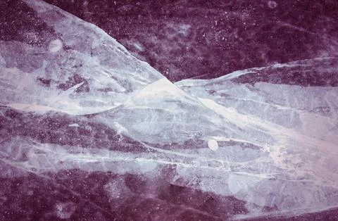 Macro structure, pattern and crystals of newly formed ice Foto stock