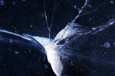 Macro structure, pattern and crystals of newly formed ice Foto stock
