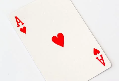 Macro Studio Image of Ace of Hearts Playing Card Stock Photos