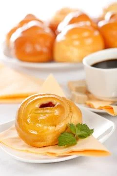 Macro of sweet cake breakfast Stock Photos