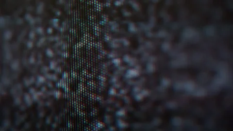 Macro television static noise flickering intensely. Old screen showing pattern Stock Footage 332669809