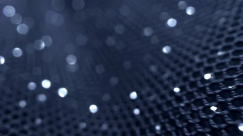 Macro. textile background. movement of black guipure fabric with lurex, blur Stock Footage 134666911