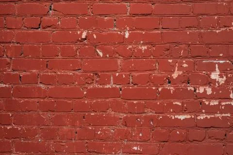 Macro texture of a beautiful red brickwork. Stock Photos