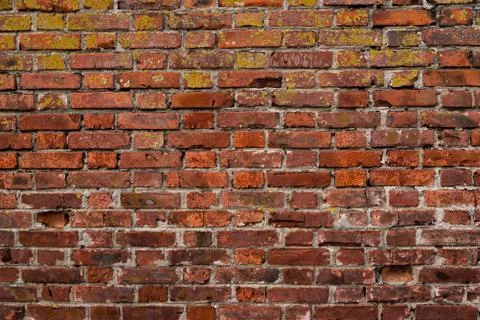 Macro texture of a beautiful red brickwork. Stock Photos