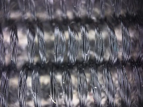 Macro texture of black fabric threads background with selective focus and copy Foto stock