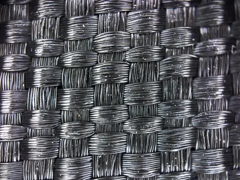 Macro texture of black fabric threads, close up background with selective focus Stock Photos
