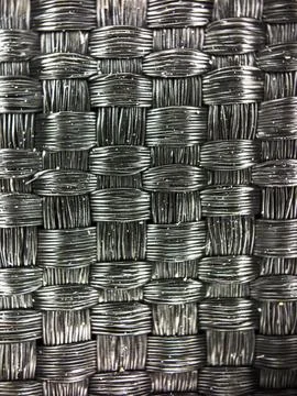 Macro texture of black fabric threads, close up background with selective focus Stock Photos