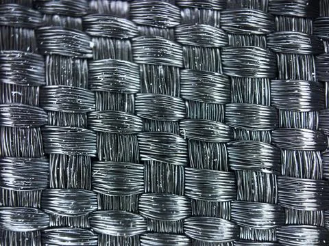 Macro texture of black fabric threads, close up background with selective focus Stock Photos