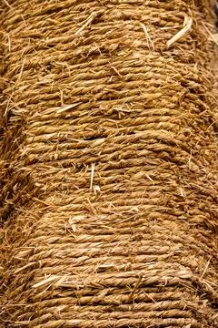 Macro texture of coiled jute rope Stock Photos