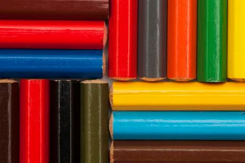 Macro texture of colored pencils Stock Photos