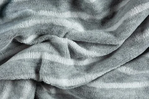Macro texture cotton and polyester fabric top view. Stock Photos