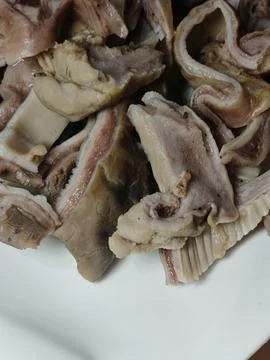 Macro Texture of Crispy Golden Fried Pork Rinds Chicharron Snack Stock Photos