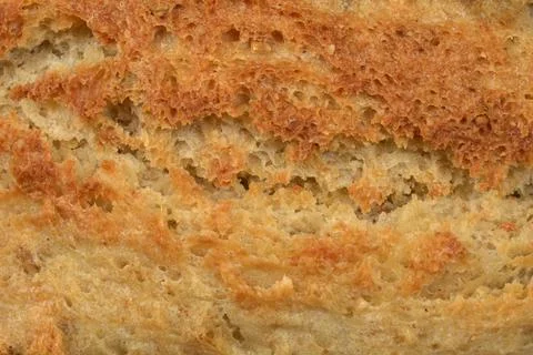 Macro texture of crunchy artisan bread crust Stock Photos