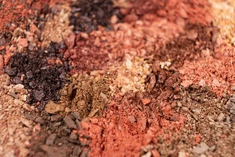 Macro texture of different shades of eyeshadow top view Stock Photos