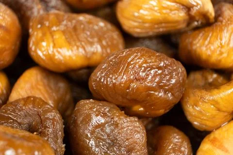 Macro Texture of Dried Figs, Lots of Figs, Fruit Background Stock Photos