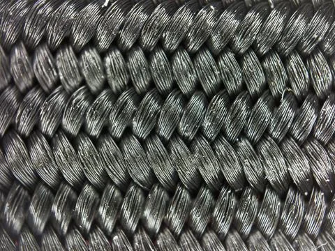 Macro texture of fabric threads background with selective focus and copy space Stock Photos