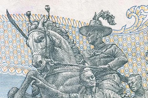Macro texture of intricate guilloche patterns on Thai banknote Stock Illustration