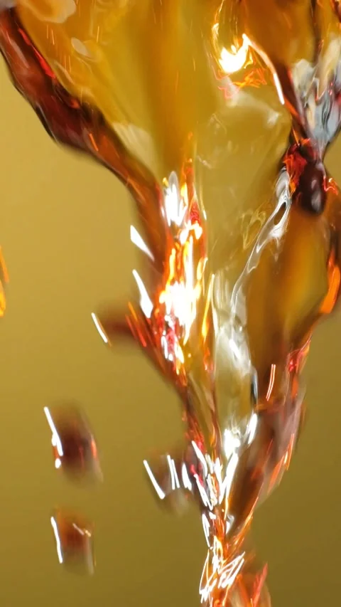 Macro Texture Natural Soy Sauce Flowing Slow Motion Vertical Shot Stock Footage 328643244