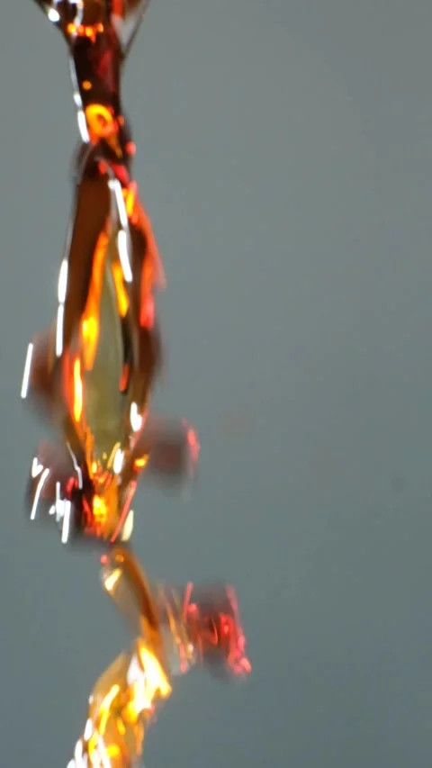 Macro Texture Natural Soy Sauce Flowing Slow Motion Vertical Shot Stock Footage 328643570