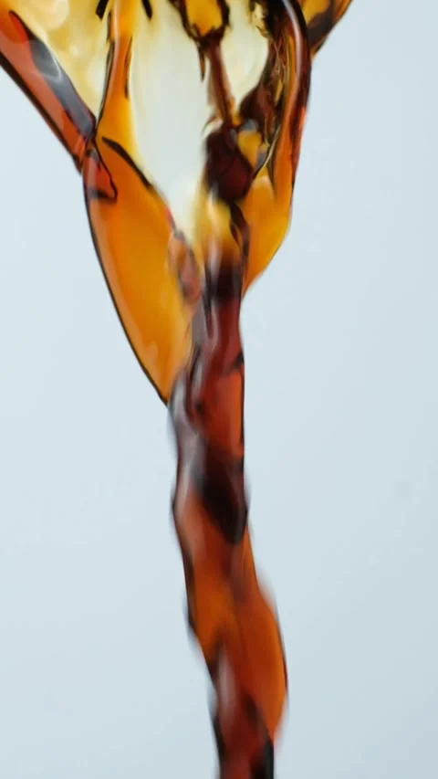 Macro Texture Natural Soy Sauce Flowing Slow Motion Vertical Shot Stock Footage 329551985
