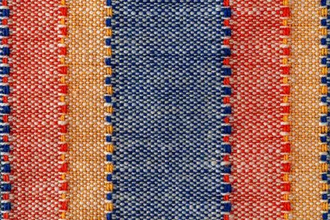 Macro texture of plain weave fabric. Striped cloth background. Foto stock