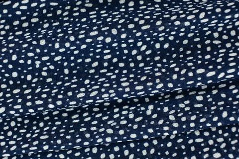 Macro Texture Polyester Blue Fabric Polka Dot Pattern Stock Photos