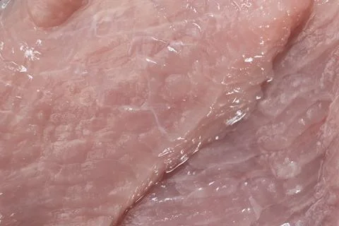 Macro Texture of Raw Turkey Breast Fillet Ready for Cooking Fotos Stock
