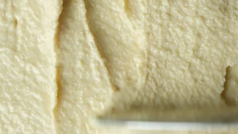 Macro texture of smooth creamy hummus top view Stock Footage 330963886