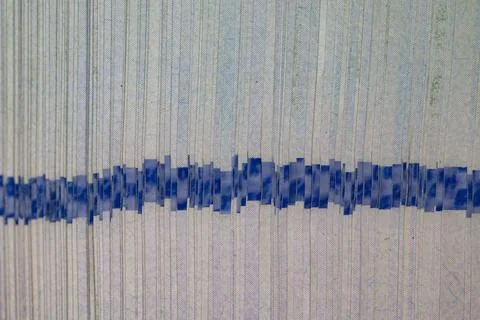 Macro texture of a stack of new banknotes with blue security holographic ri.. Stock Photos