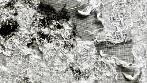 Macro textured fabric weave close up with organic raw cotton fiber mesh and d Stock Photos