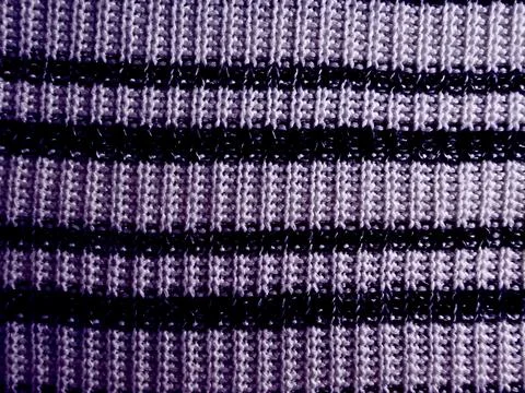 Macro textured view of lavender and deep purple striped woven cotton fabric p Stock Photos