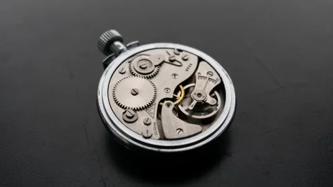 Macro Time Lapse Of Mechanical Stopwatch Gears And Balance Wheel Moving Fast 스톡 동영상 330284232