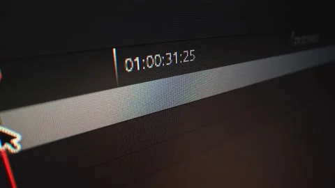 Macro timeline playhead with mouse in video editor Stock Footage 325974166
